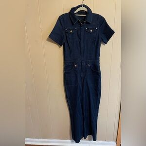 Karen Millen Denim Flare Jumpsuit